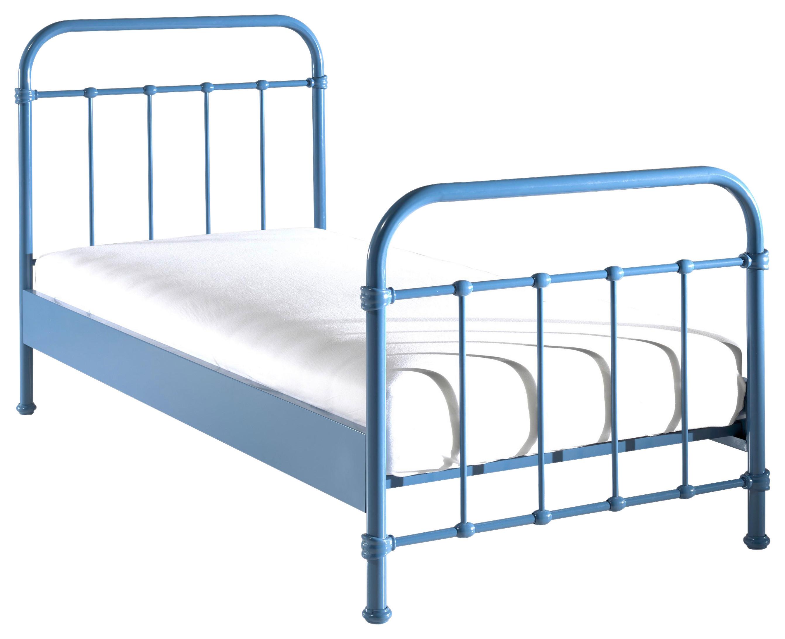 Kinder-/Juniorbett New York ca. 90x200 cm Blau - Blau, ROMANTIK / LANDHAUS, Holzwerkstoff/Metall (90/200cm) - MID.YOU