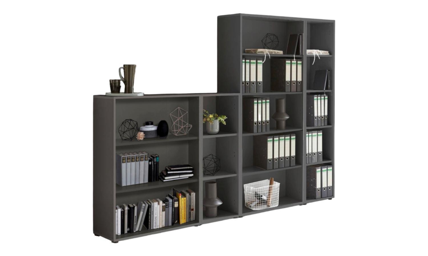 REGALSET OFFICE EDITION - RW SET 4 - Anthrazit, MODERN, Holzwerkstoff (257/185,6/33cm) - MID.YOU