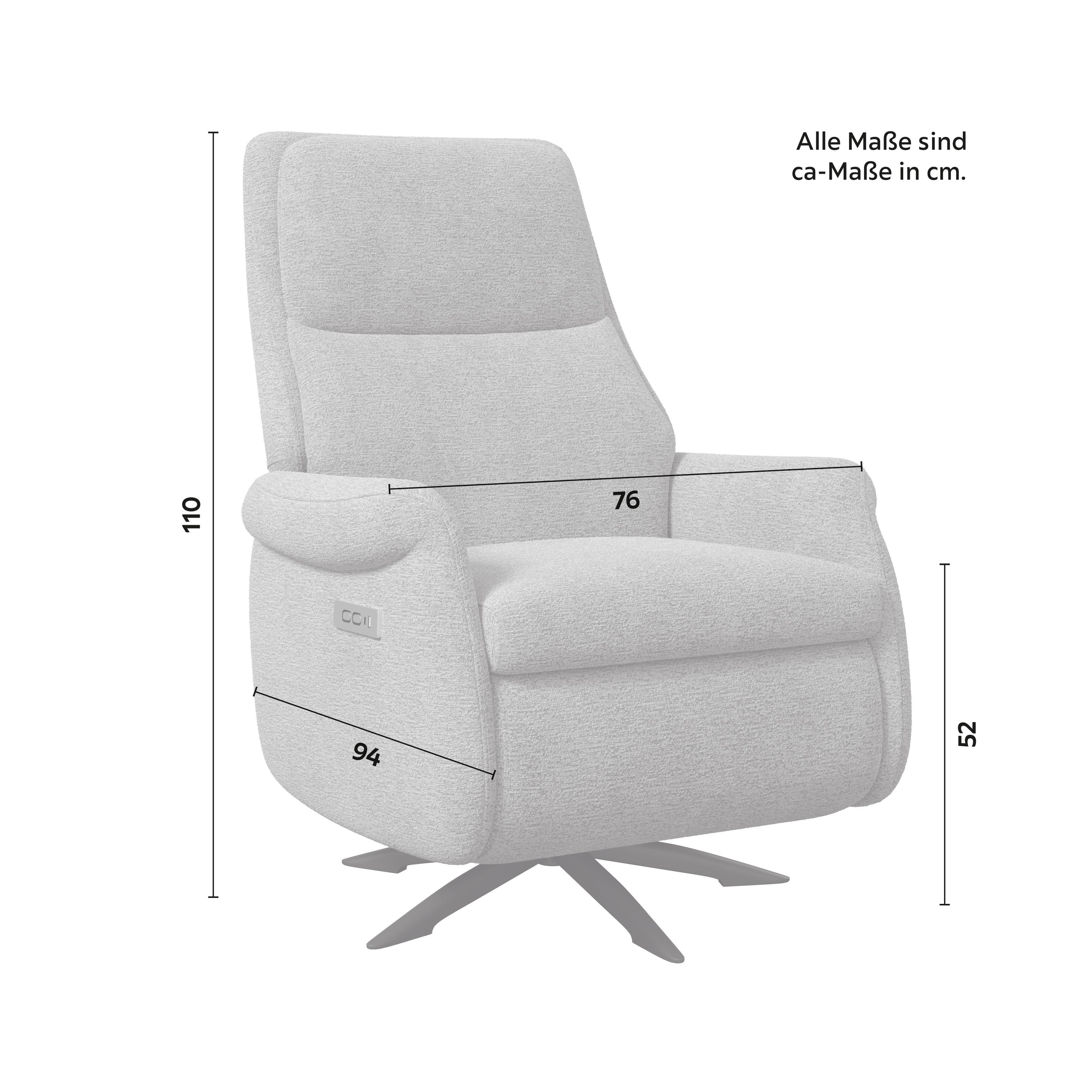 RELAXFÅTÖLJ ALICE - brun/svart, Modern, metall/trä (76/110/94cm) - Bessagi Home