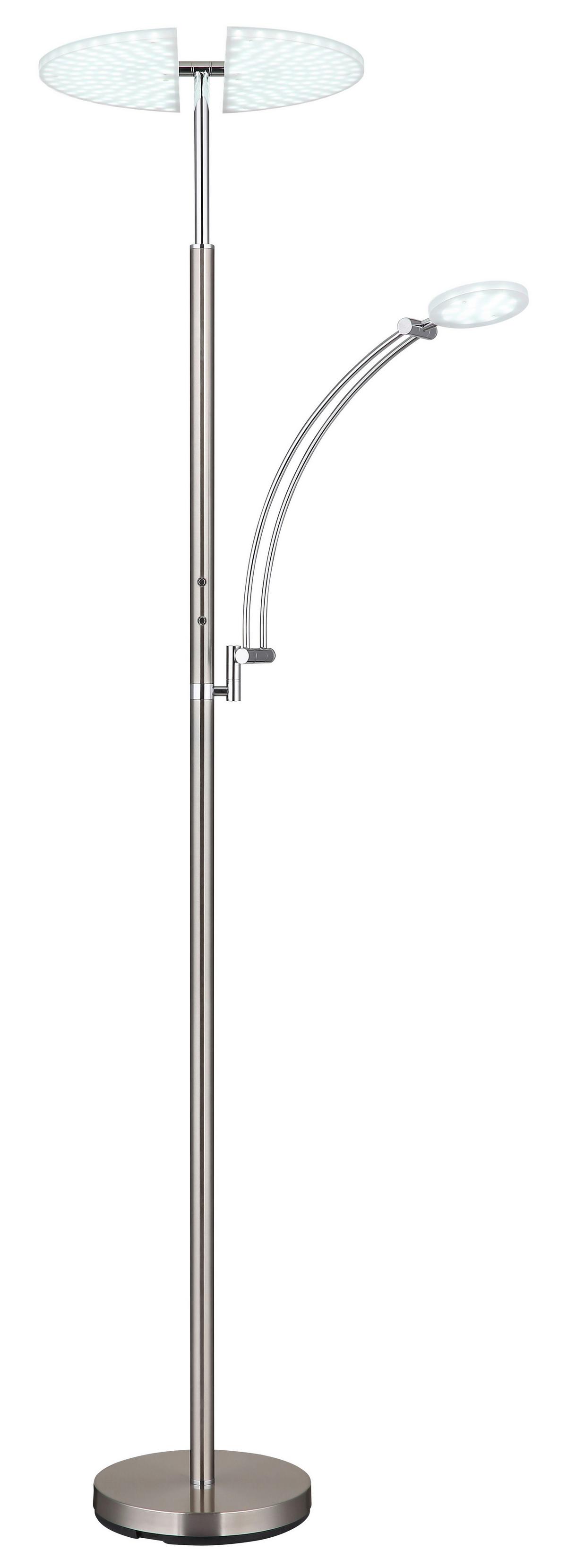 Led Podna Svjetiljka Boja Nikla - bijela/boje nikla, Design, metal/plastika (80/40,5/183cm) - Globo