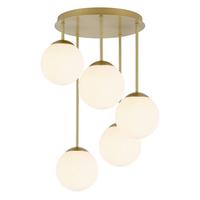 LAMPA WISZĄCA MADLEEN - biały/kolor złoty, Trend, metal/szkło (42/59,5cm) - Novel