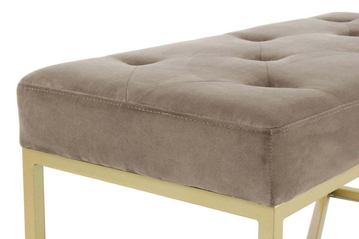 SITZBANK DIAZ 100 TAUPE / GOLD - Taupe/Goldfarben, Design, Holzwerkstoff/Textil (40/40/90cm) - Kayoom
