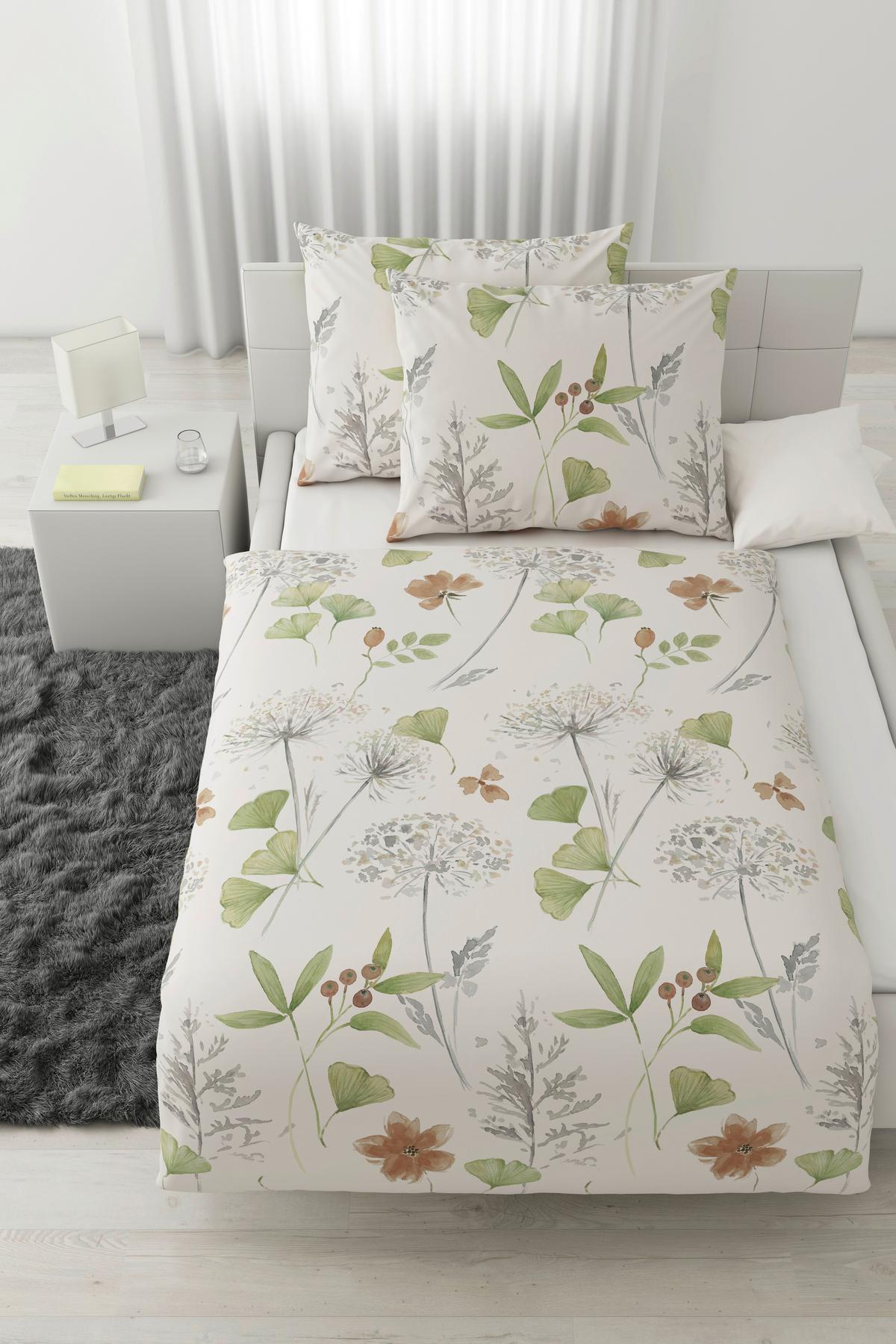 Bettwäsche Bilbao XXL Grün/Weiß max. 200x220cm - Weiß/Grün, LIFESTYLE, Textil (200/220cm) - Modern Living