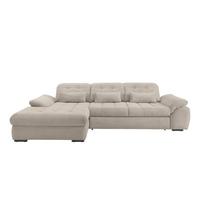 Ecksofa mit Bettkasten Rigatti ca. 184x314 cm Beige - Beige/Schwarz, MODERN, Textil/Metall (184/314cm) - Livetastic