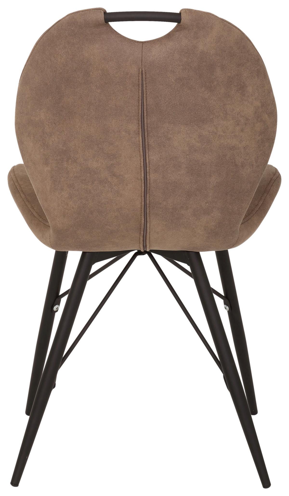 Stuhl-Set Kate S 4er-Set ca. 50x86 cm Schlammfarben - Schlammfarben/Schwarz, MODERN, Textil/Metall (50/86/56cm) - MID.YOU