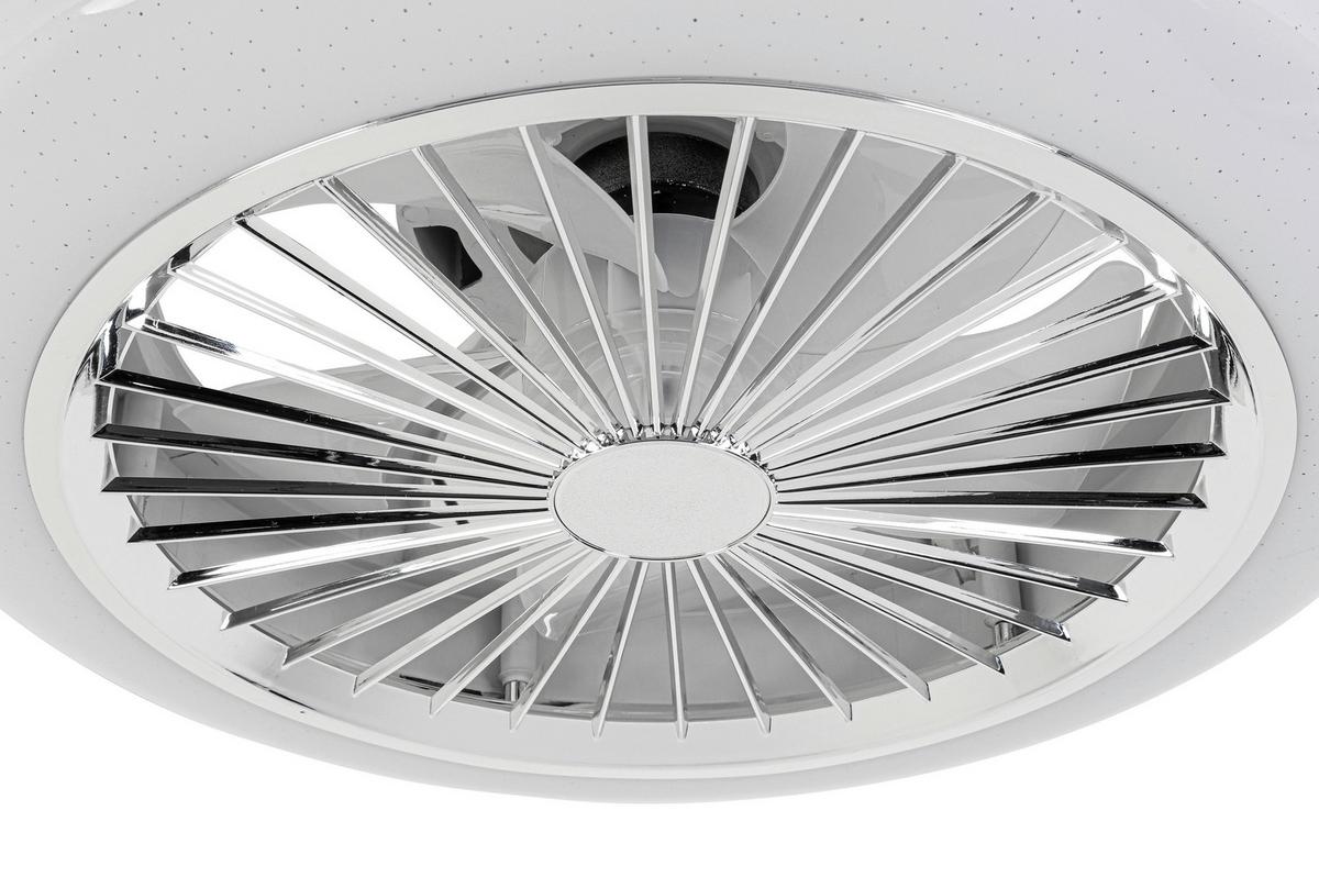 Deckenventilator Tuio Weiß/Chromfarben max. 0,07 W - Chromfarben/Weiß, MODERN, Kunststoff (45/16cm) - Mömax