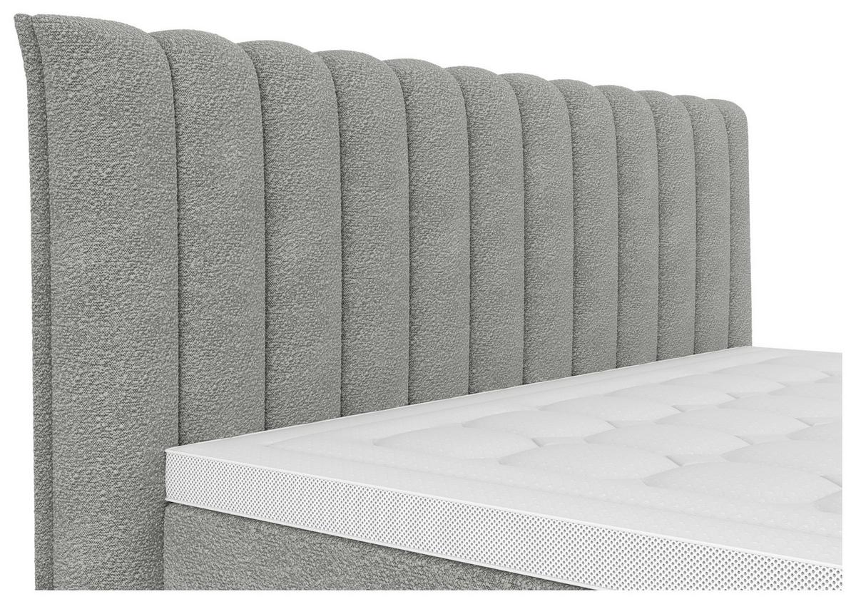 PAT BOXSPRING LINA - gri, Konventionell, plastic/lemn (160/200cm) - Premium Living