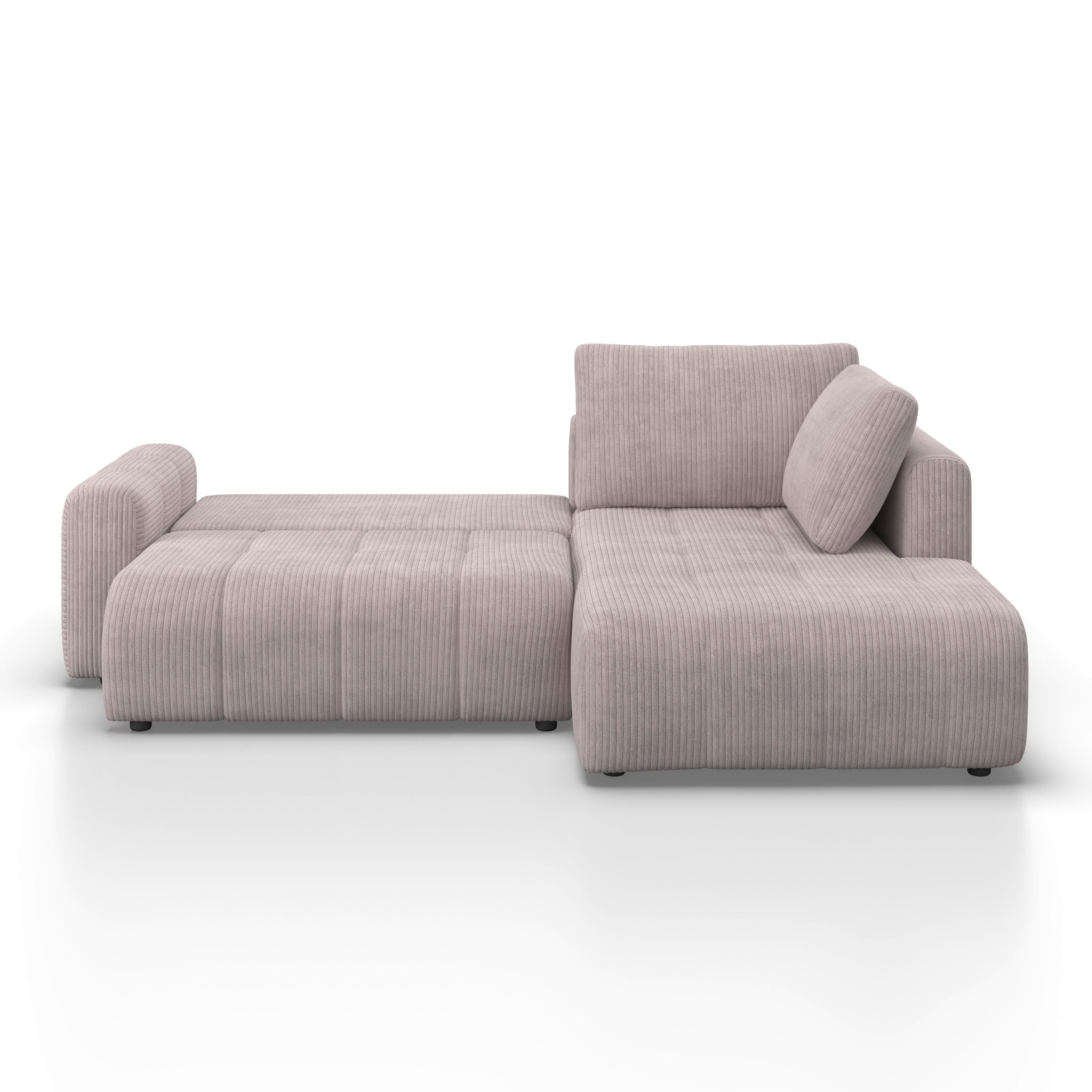 HÖRNSOFFA GIA - ljusgrå/svart, Modern, trä/textil (261/197cm) - Bessagi Home