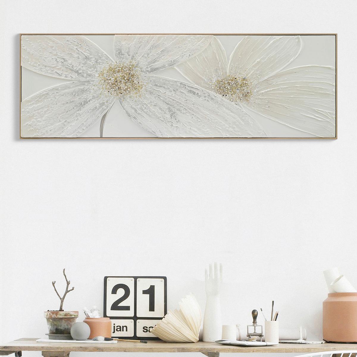 Slika S Okvirom Lucie 152x52cm - sivo-bijela/prirodne boje, Moderno, drvo/tekstil (152/52/4,5cm) - Mömax