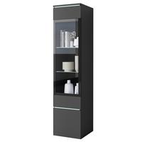 Vitrine Vera Schwarz - Schwarz/Grau, Design, Glas/Holzwerkstoff (30/130/33cm) - Livetastic