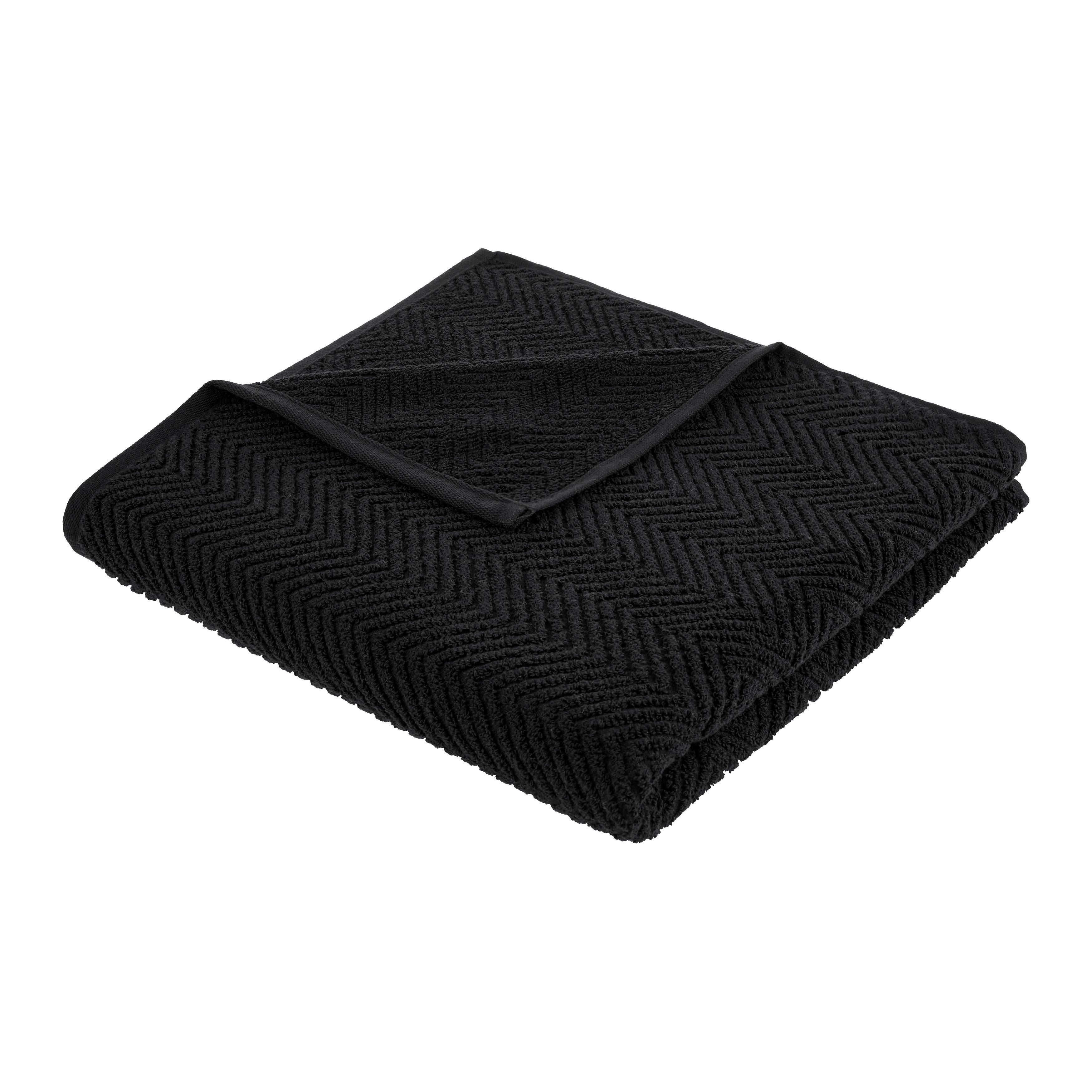 Brisača Za Tuširanje Ocean, Črna,  Ca. 67/140 Cm - črna, tekstil (67/140cm) - Premium Living