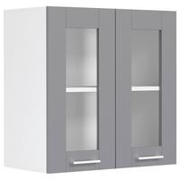 KÜCHENOBERSCHRANK COLURA - Weiss/Anthrazit, Trend, Glas/Holzwerkstoff (80/60/31cm) - MID.YOU