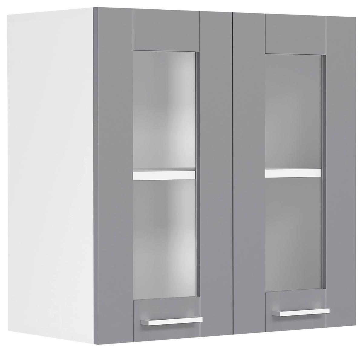 KÜCHENOBERSCHRANK COLURA - Weiss/Anthrazit, Trend, Glas/Holzwerkstoff (80/60/31cm) - MID.YOU