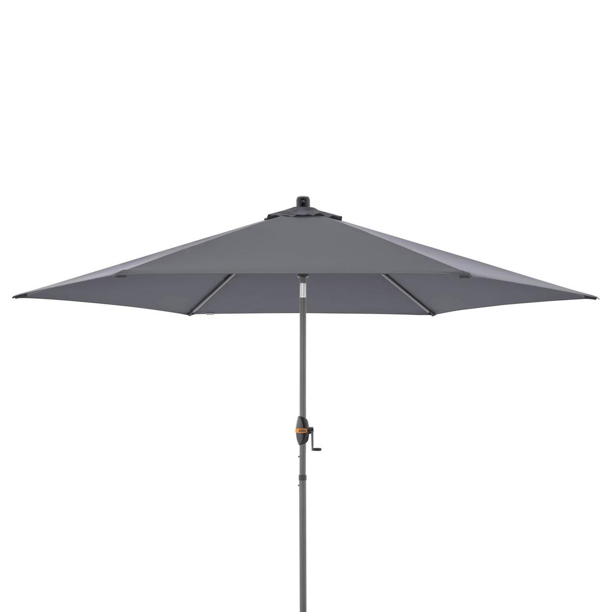Sonnenschirm Myzone 305 Rund Auto Tilt Anthrazit - Anthrazit, Basics, Textil/Metall (305cm) - Doppler