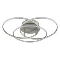 LED-DECKENLEUCHTE 67355-40N KOMBOS - Weiss/Nickelfarben, Design, Kunststoff/Metall (45,6/9,4cm) - Globo