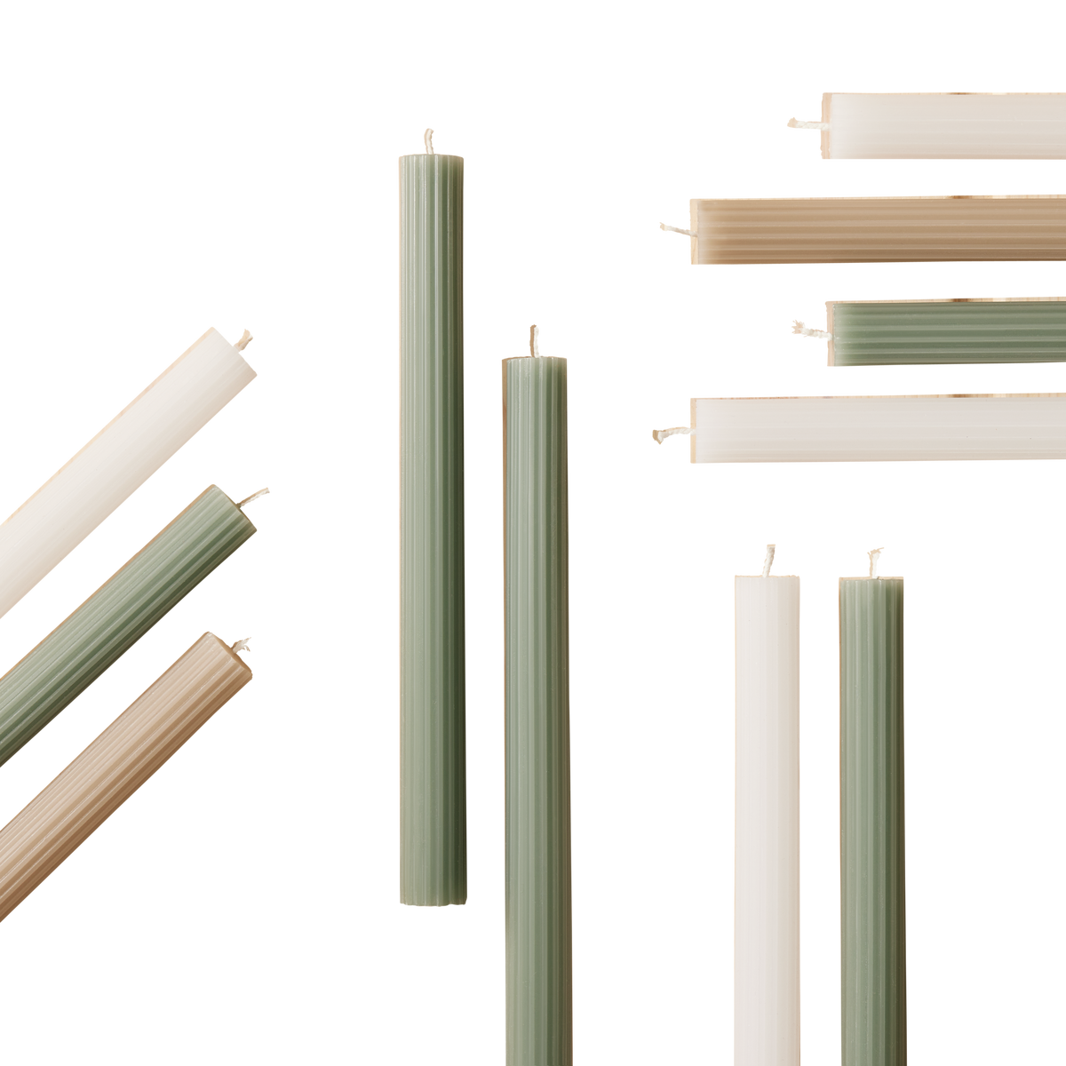 Hengergyertyakészlet Classic I - fehér, Basics, természetes anyagok/paraffin (2,2/25cm) - Modern Living