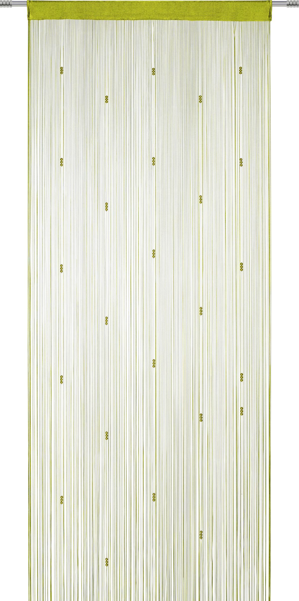 Zsinórfüggöny Perle 90/245cm - antracit/fehér, Romantik / Landhaus, textil (90/245cm) - Modern Living