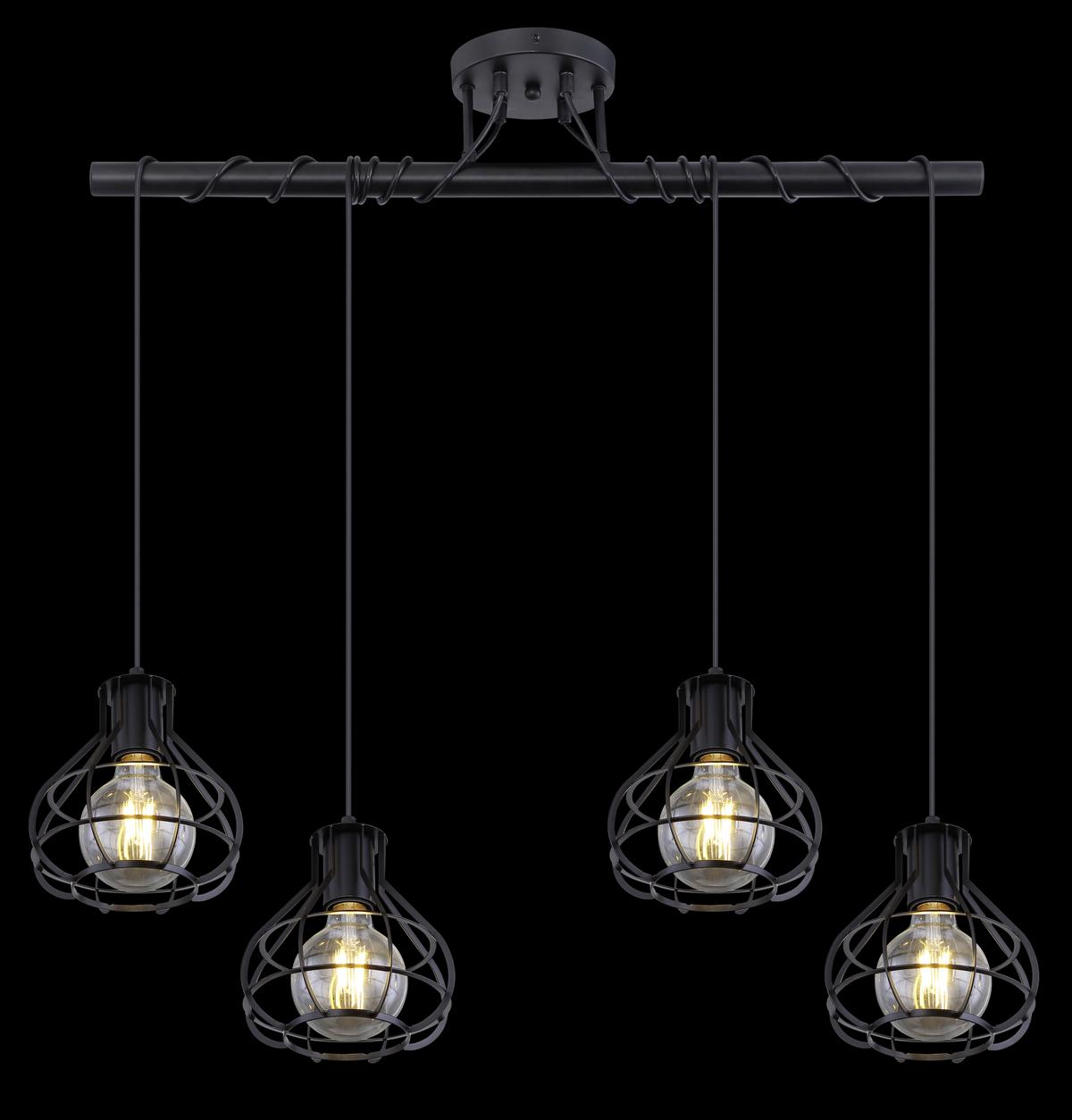 Deckenleuchte 15388-4D in Schwarz max. 60 Watt - Schwarz, Trend, Metall (80/18/100cm) - Globo