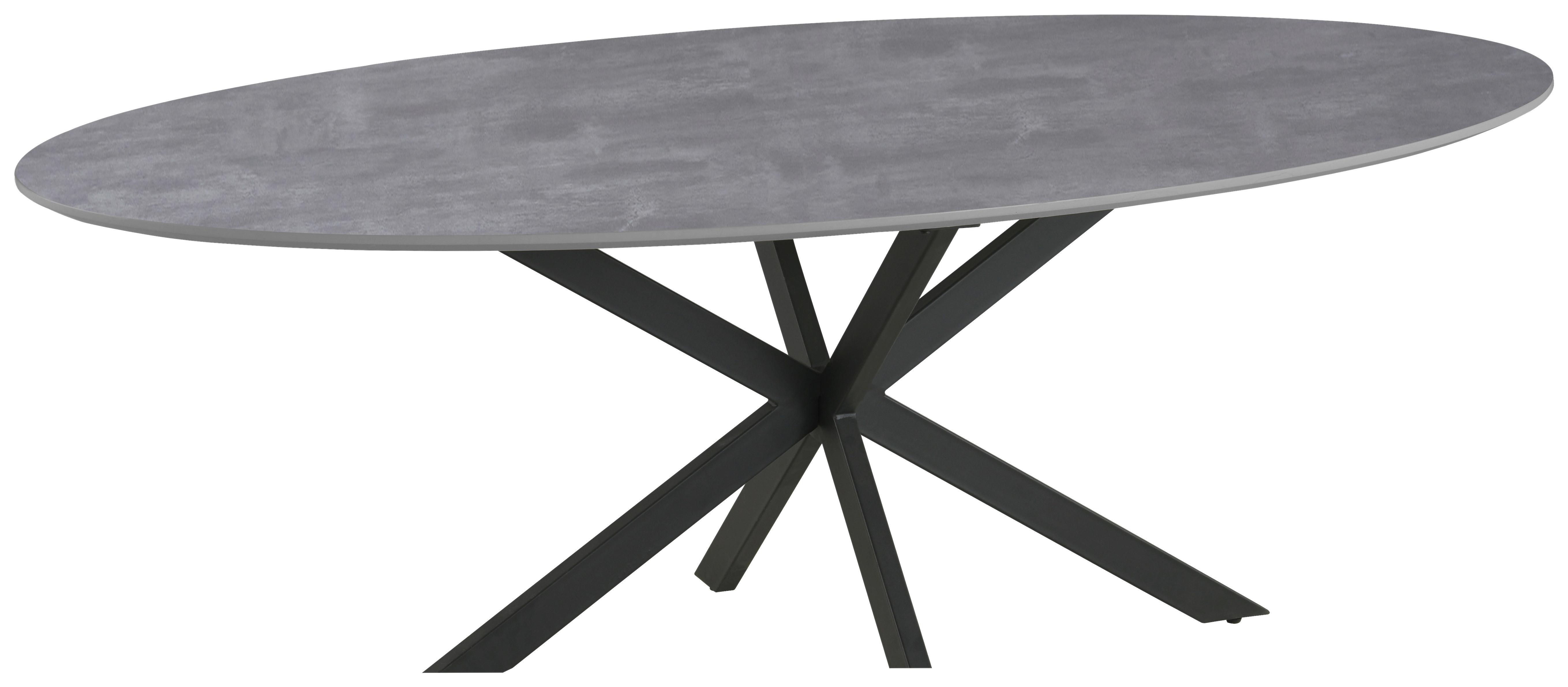MATBORD MATTEO - grå/svart, Modern, metall/trämaterial (180/75/90cm) - Mömax