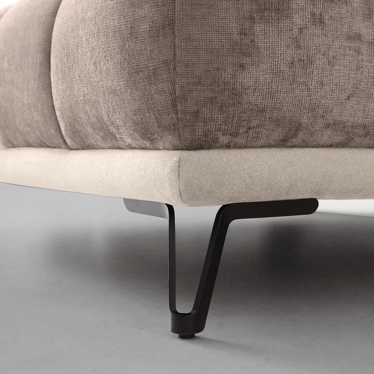 Ecksofa Morgan Cappuccino - Creme/Schwarz, MODERN, Textil/Metall (184/262cm) - Mömax