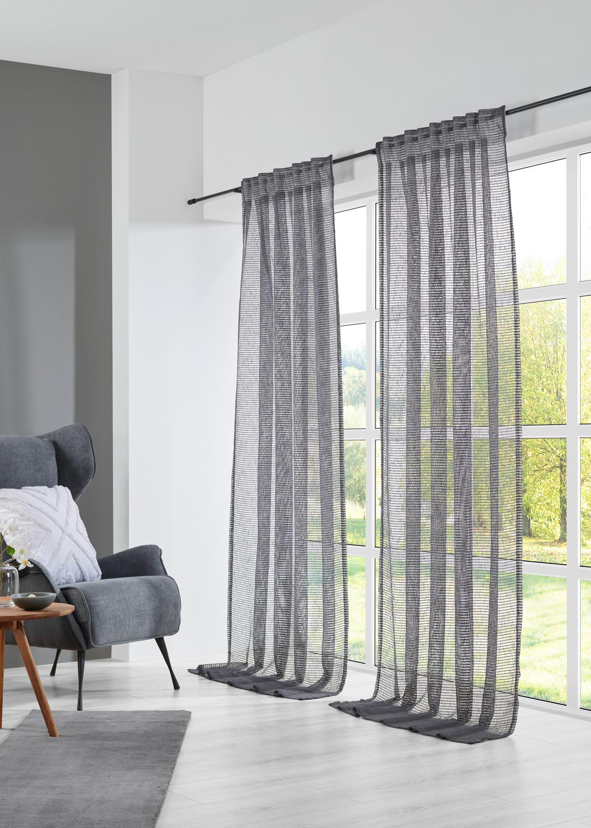 Gotova Zavjesa Luka - antracit, Konvencionalno, tekstil (135/245cm) - Premium Living