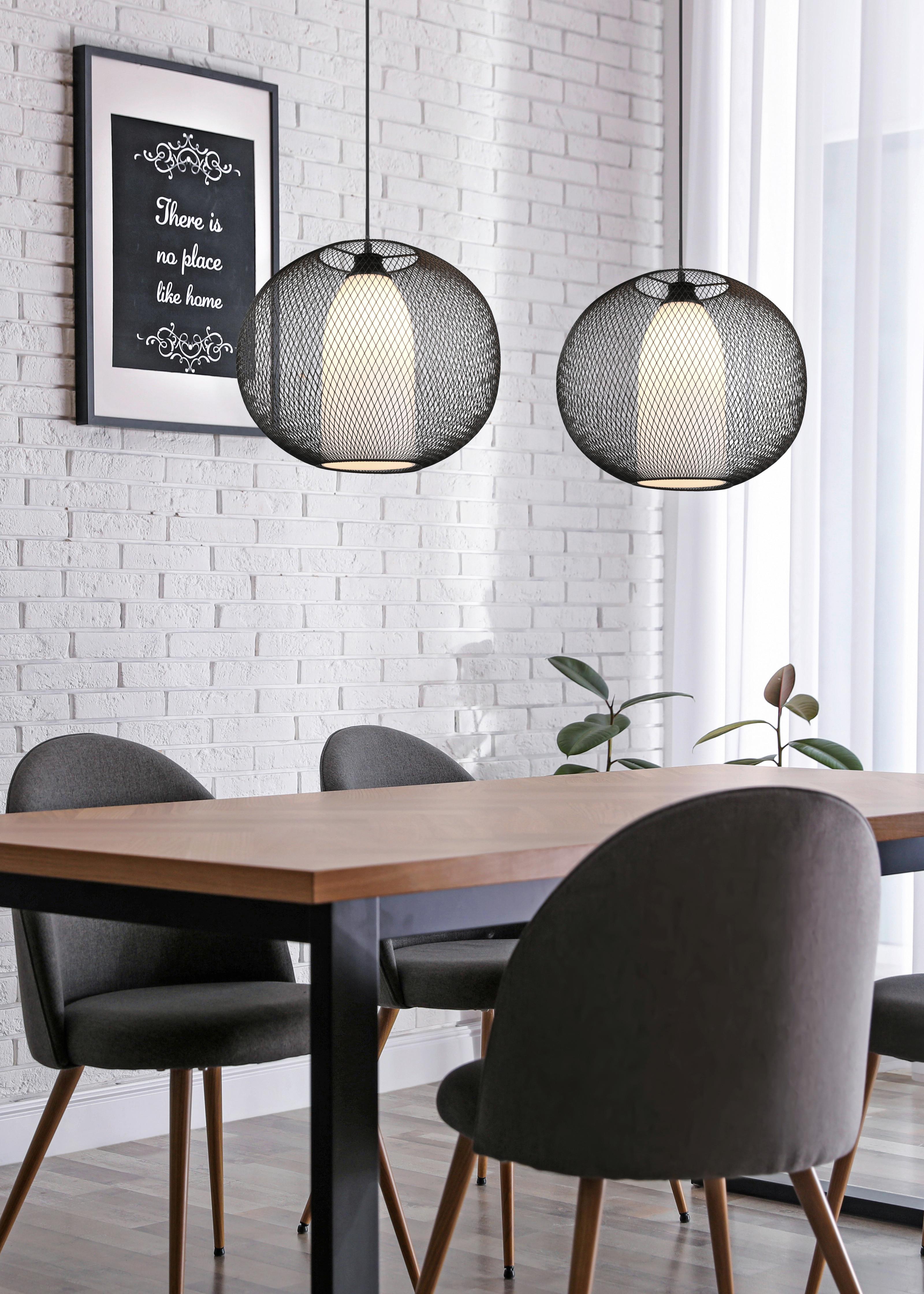 Pendelleuchte Filo Schwarz/Weiß - Schwarz/Weiß, KONVENTIONELL, Glas/Metall (40/150cm) - Trio Leuchten