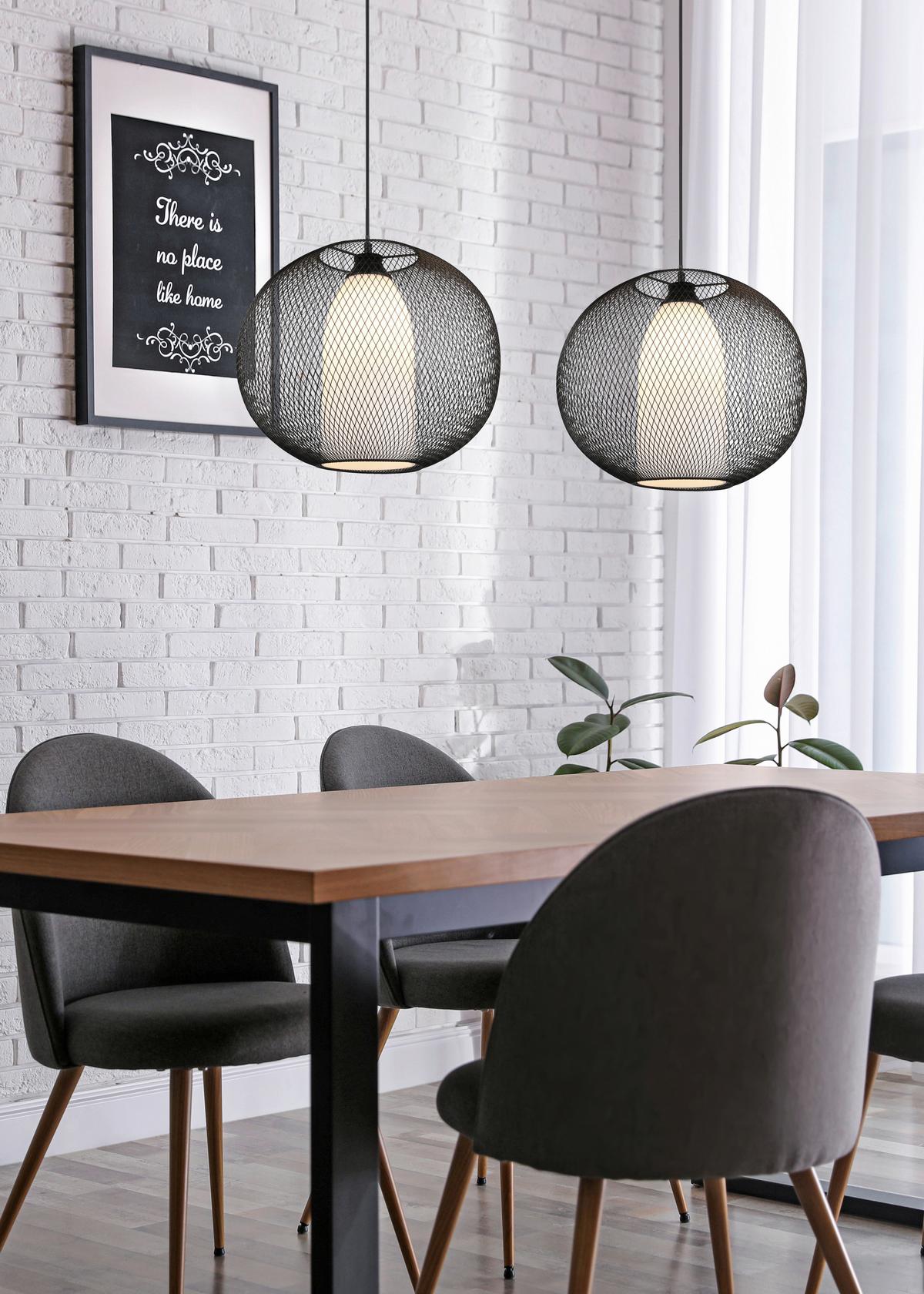 Pendelleuchte Filo Schwarz/Weiß max. 60 Watt - Schwarz/Weiß, KONVENTIONELL, Glas/Metall (40/150cm) - Trio Leuchten