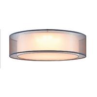 PLAFONNIER LED 60900102 CHLOE - Grau/Nickelfarben, Konventionell, Textil/Metall (50/15,5cm) - Globo