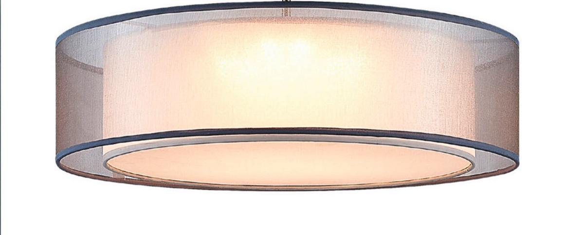 PLAFONNIER LED 60900102 CHLOE - Grau/Nickelfarben, Konventionell, Textil/Metall (50/15,5cm) - Globo