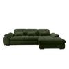 Ecksofa mit Bettkasten Rigatti ca. 314x184 cm Dunkelgrün - Dunkelgrün/Schwarz, MODERN, Textil/Metall (314/184cm) - Livetastic