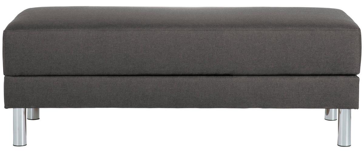 ECKSCHLAFSOFA JUST FASHION - Chromfarben/Anthrazit, KONVENTIONELL, Textil/Metall (152/230cm) - Max Winzer
