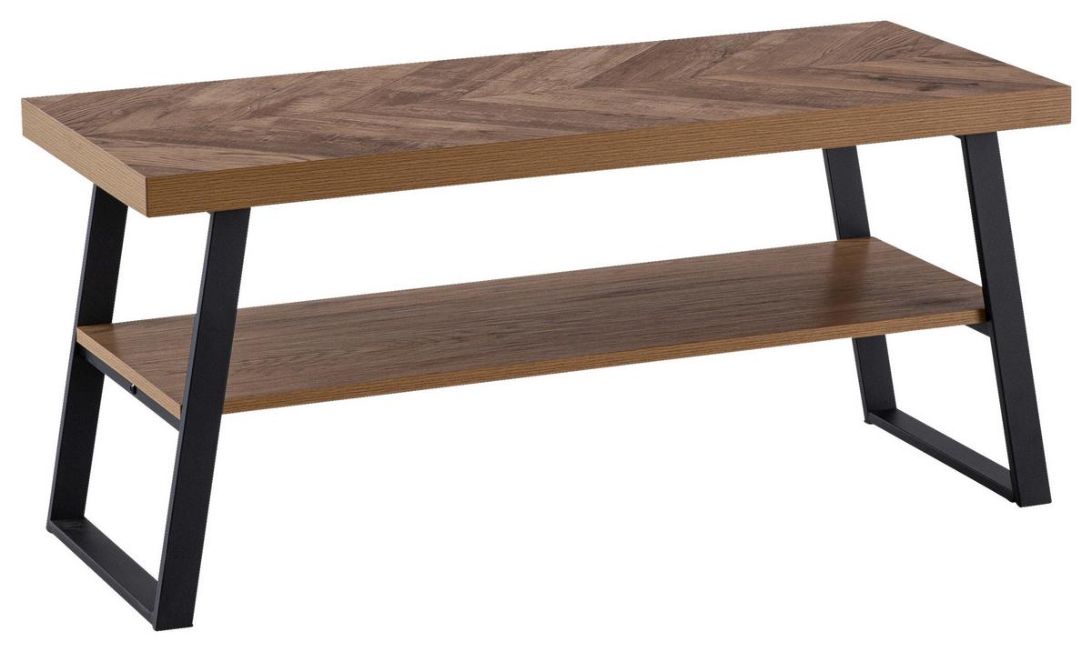 SCHUHBANK WL6.977 - Eichefarben/Schwarz, Design, Holzwerkstoff/Metall (100/41/40cm) - MID.YOU