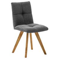 KRZESŁO KLAIPEDA - kolor dębowy/antracytowy, Design, drewno/tkanina (43/84/55cm) - Livetastic