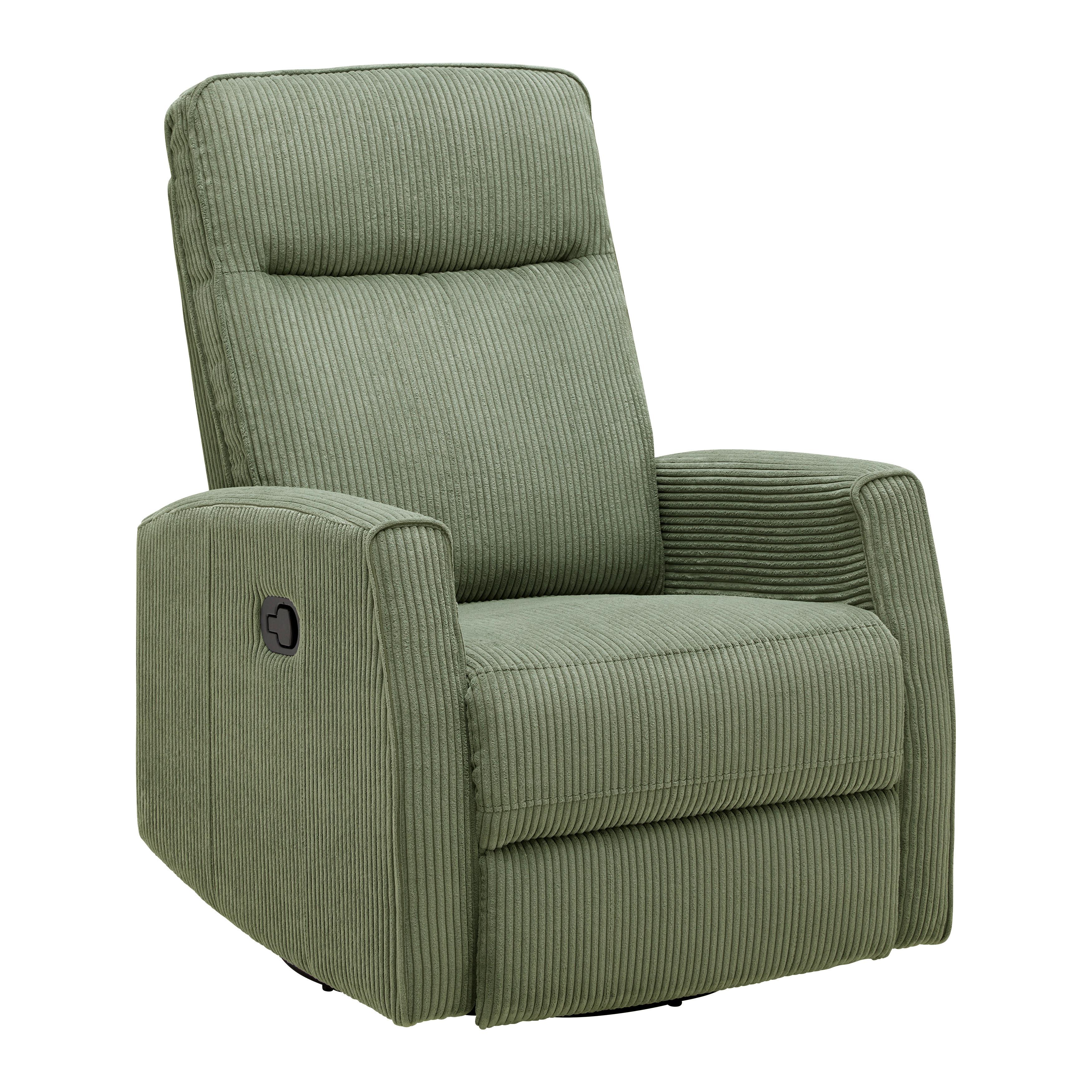 Relaxsessel Melinda Grün Cord - Schwarz/Grün, KONVENTIONELL, Holz/Kunststoff (76/103/96cm) - Mömax