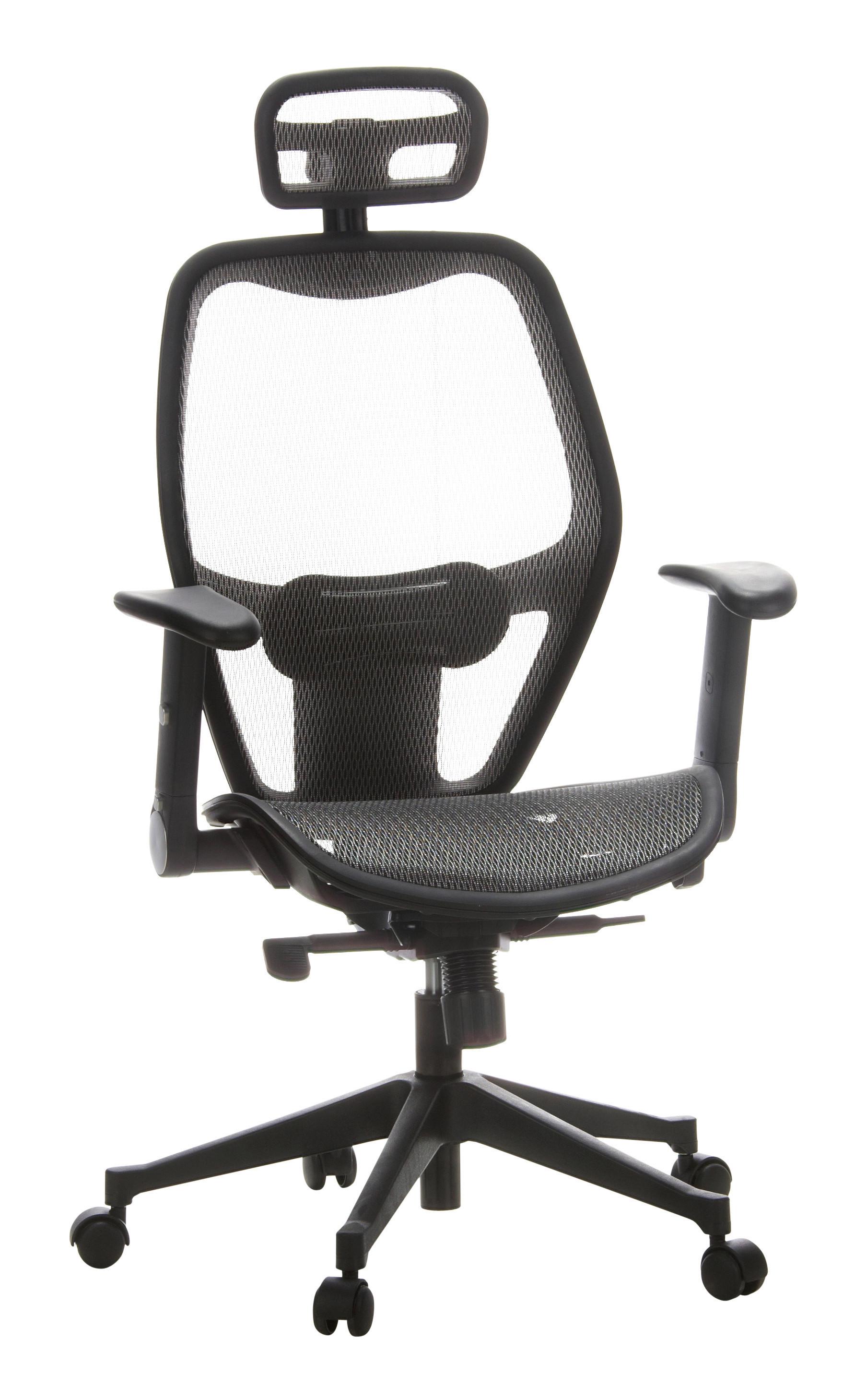 Pisarniški Stol Air-port, Srebnro-Siva - siva/črna, Basics, umetna masa/tekstil (59/117/48cm) - MID.YOU
