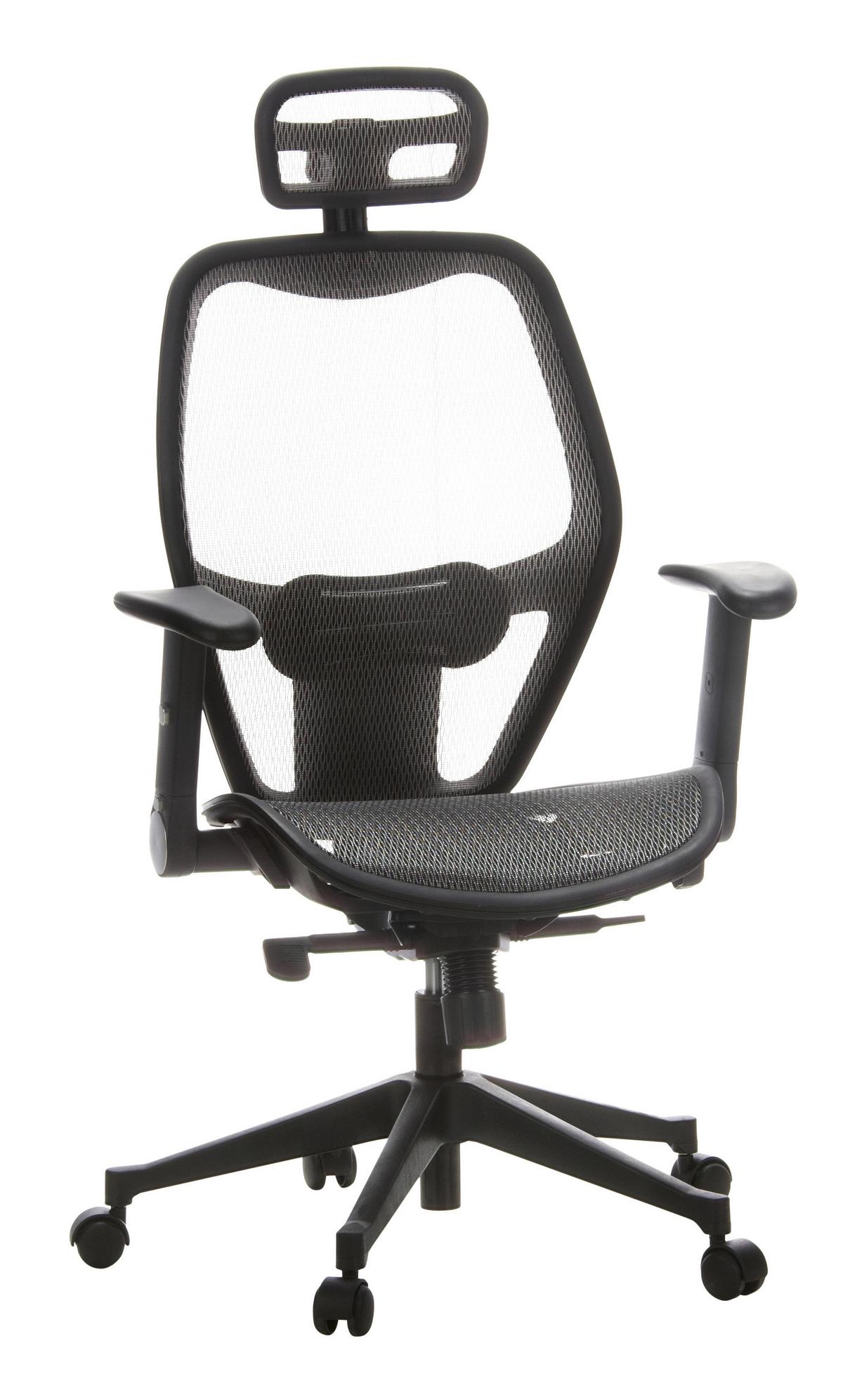 Pisarniški Stol Air-port, Srebnro-Siva - siva/črna, Basics, umetna masa/tekstil (59/117/48cm) - MID.YOU