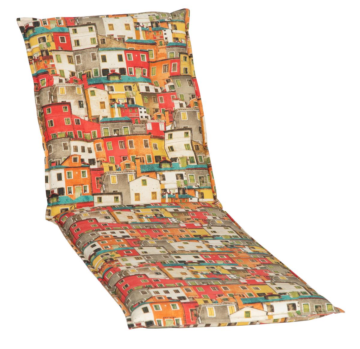 Liegenauflage Tours ca. 191x58 cm Häuser - Rot/Orange, Basics, Textil (191/58/8cm) - Gardenson