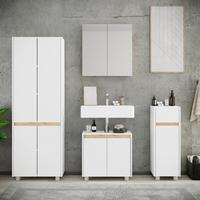 Badezimmer Cosila - Honigeiche/Weiss, Trend, Holzwerkstoff/Kunststoff (154cm) - MID.YOU