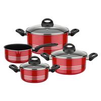 Set Posod Milano Red, 4-Delni - rdeča, Basics, kovina (16cm) - GSW