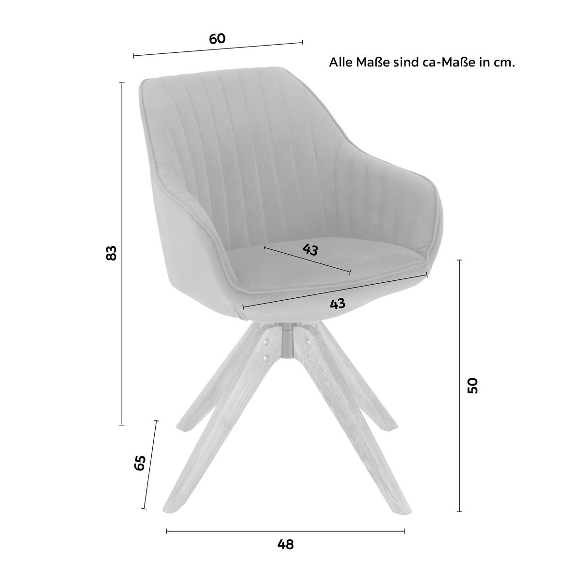Armlehnstuhl Chill in Grau/Eiche - Eichefarben/Grau, Holz/Textil (60/83/65cm) - Premium Living