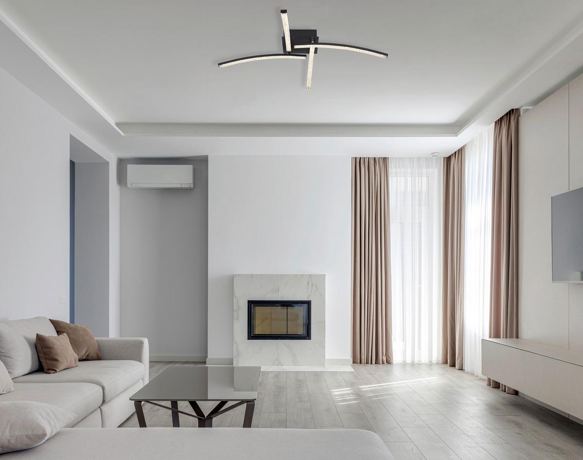 LAMPA SUFITOWA LED ALOIS *SBX* - przejrzysty/czarny, Basics, tworzywo sztuczne/metal (69/69/10,5cm) - Xora