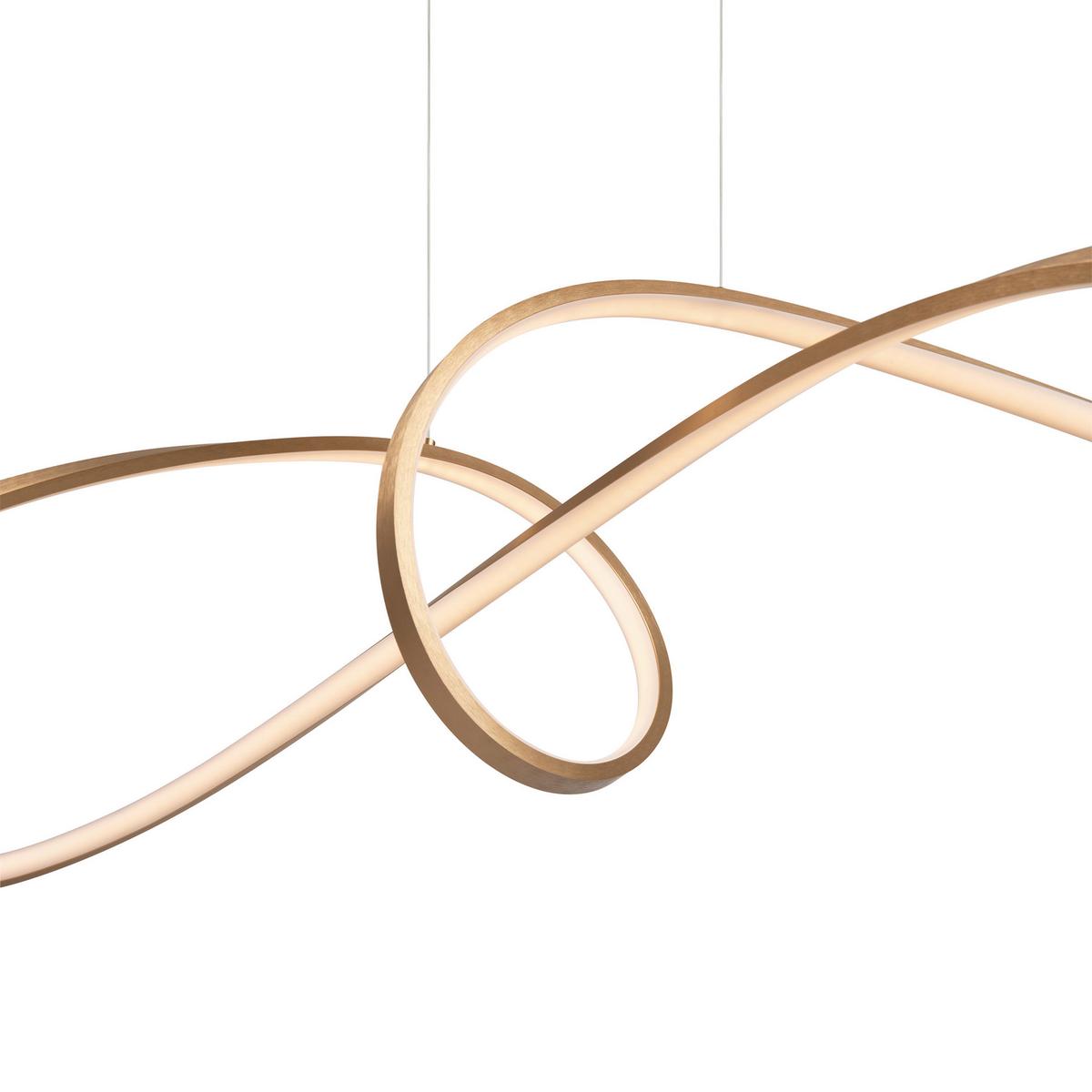 Pendelleuchte Curve Goldfarben max. 42 Watt - Goldfarben, Trend, Metall (23/29/93cm) - MAYTONI