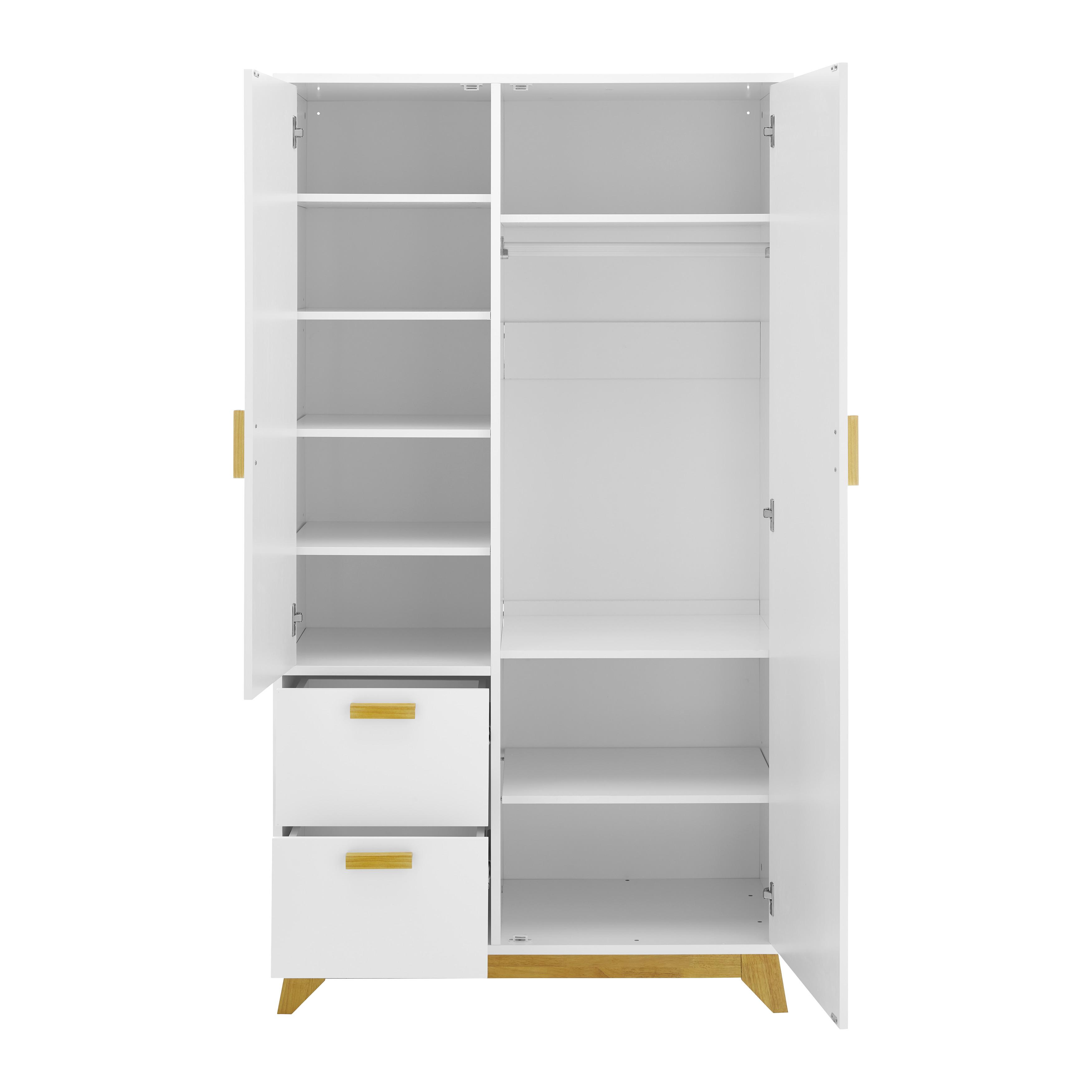 Garderobna Omara Milan, Bela - bela, Moderno (100/180/52cm) - Bessagi Home