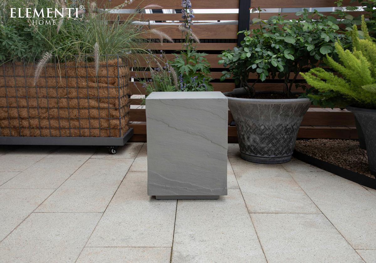 Loungetisch Colorado Faserbeton Hellgrau - Grau, KONVENTIONELL, Stein (35/35/46cm) - Gardenson