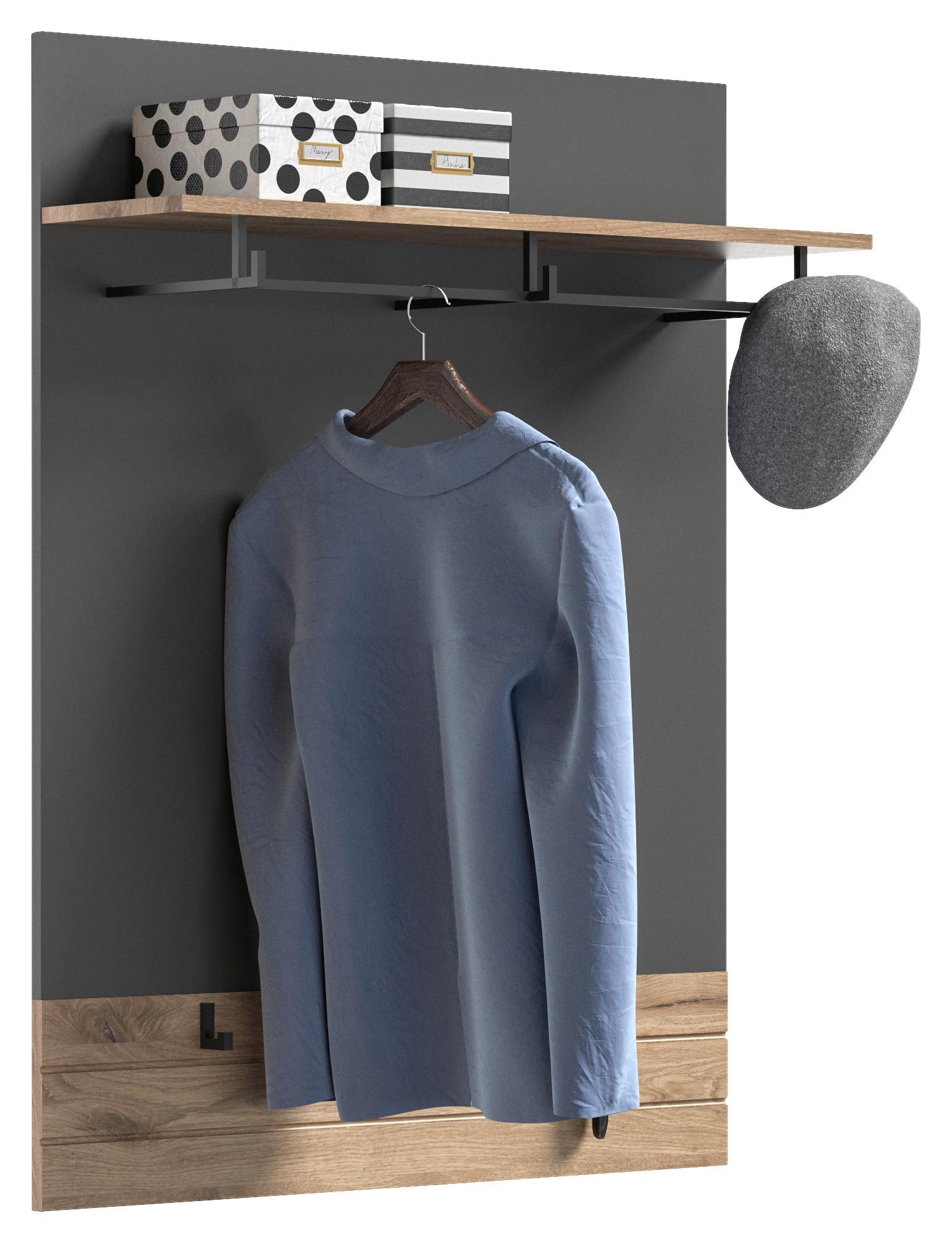 Garderobni Panel Mason, Siva, Barva Hrasta - siva/barve hrasta, Moderno, leseni material (90/117/25cm) - MID.YOU