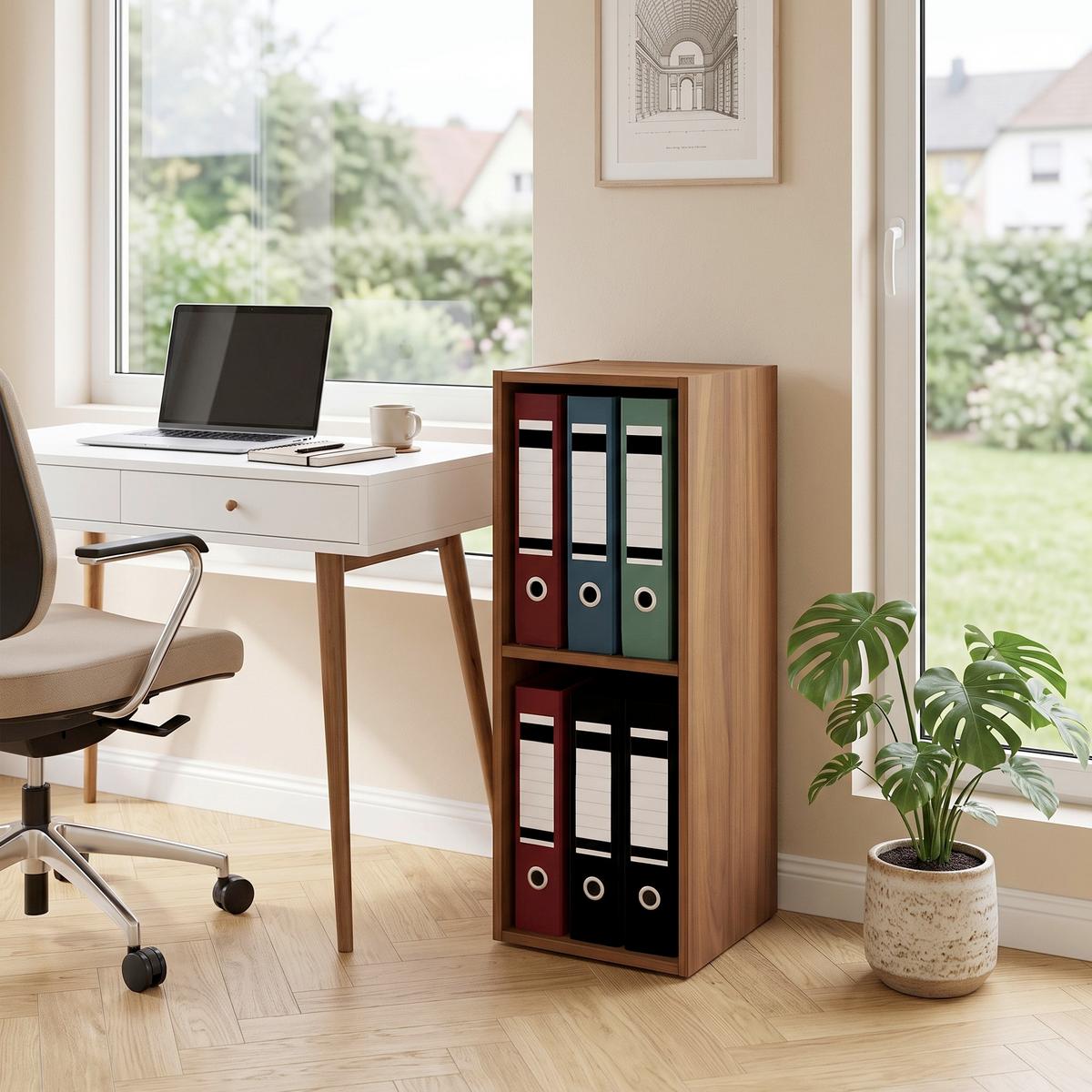 Etajeră Pentru Documente Offas 2-Fach - culoare lemn de nuc, Design, material pe bază de lemn (34/72/30cm) - MID.YOU