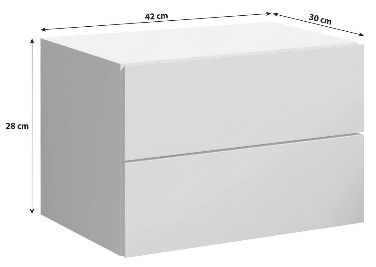 SZAFKA NOCNA CABO - biały, Modern, materiał drewnopochodny (42/28/30cm) - Livetastic