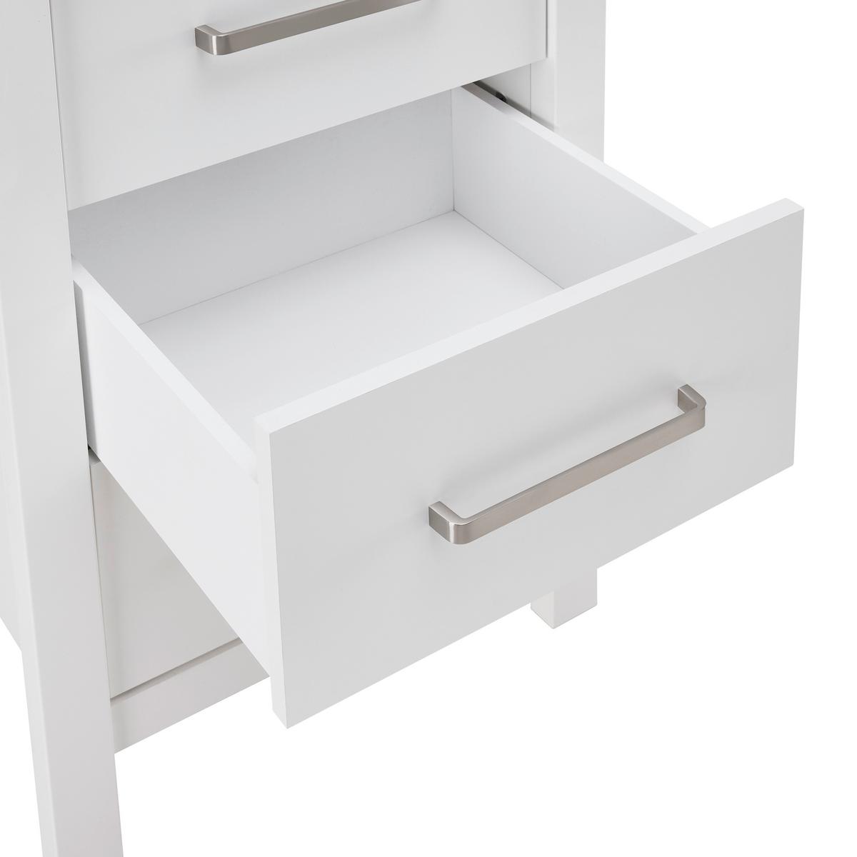 Kommode Sicilia Weiß/Eiche - Silberfarben/Weiß, ROMANTIK / LANDHAUS, Holzwerkstoff/Metall (53/92/45cm) - Mömax