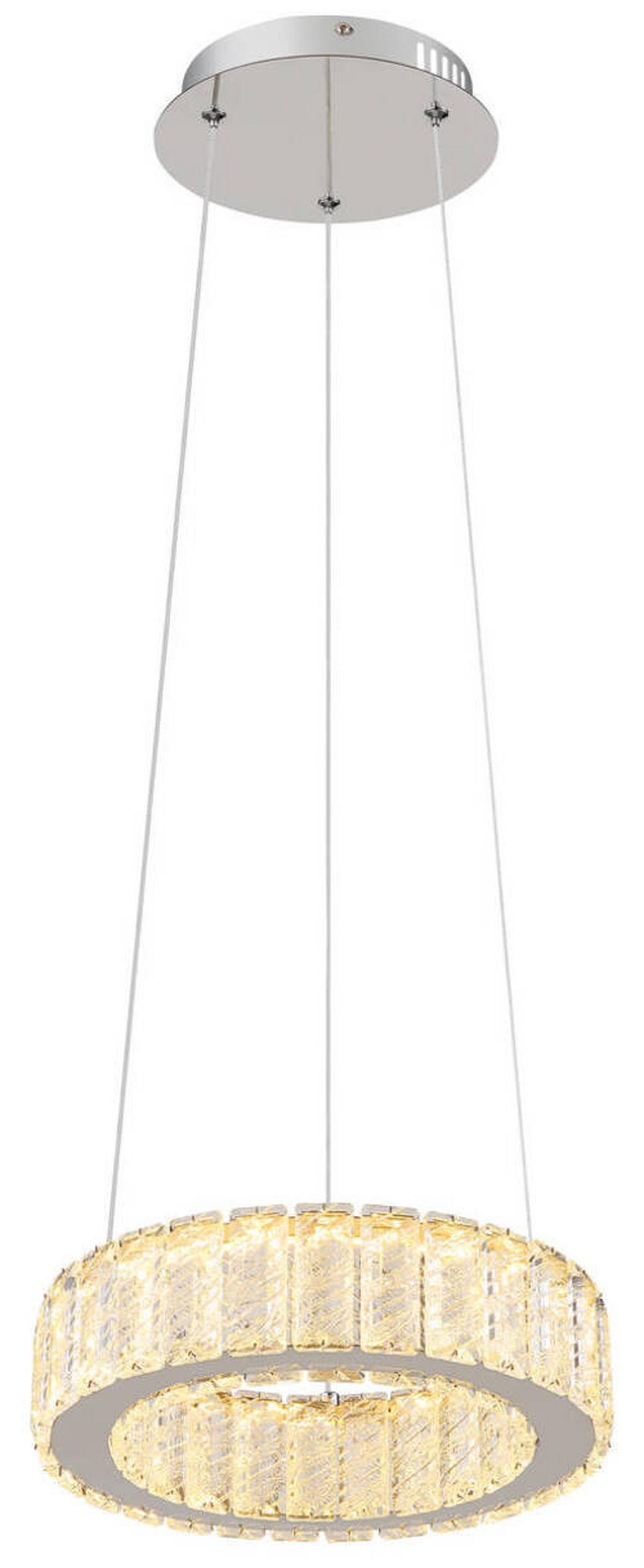 Viseča Led-svetilka Mucky, S Sijalko - barve kroma/prozorno, Konvencionalno, kovina/umetna masa (30/120cm) - Globo