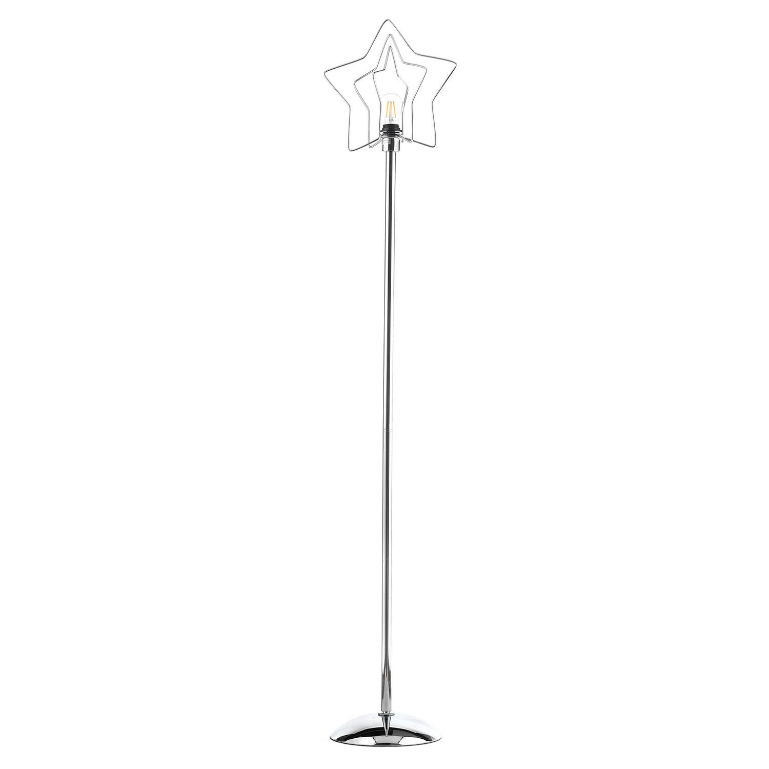 Stehleuchte Estrella Chromfarben max. 22 Watt - Chromfarben, Design, Metall (35/170cm)